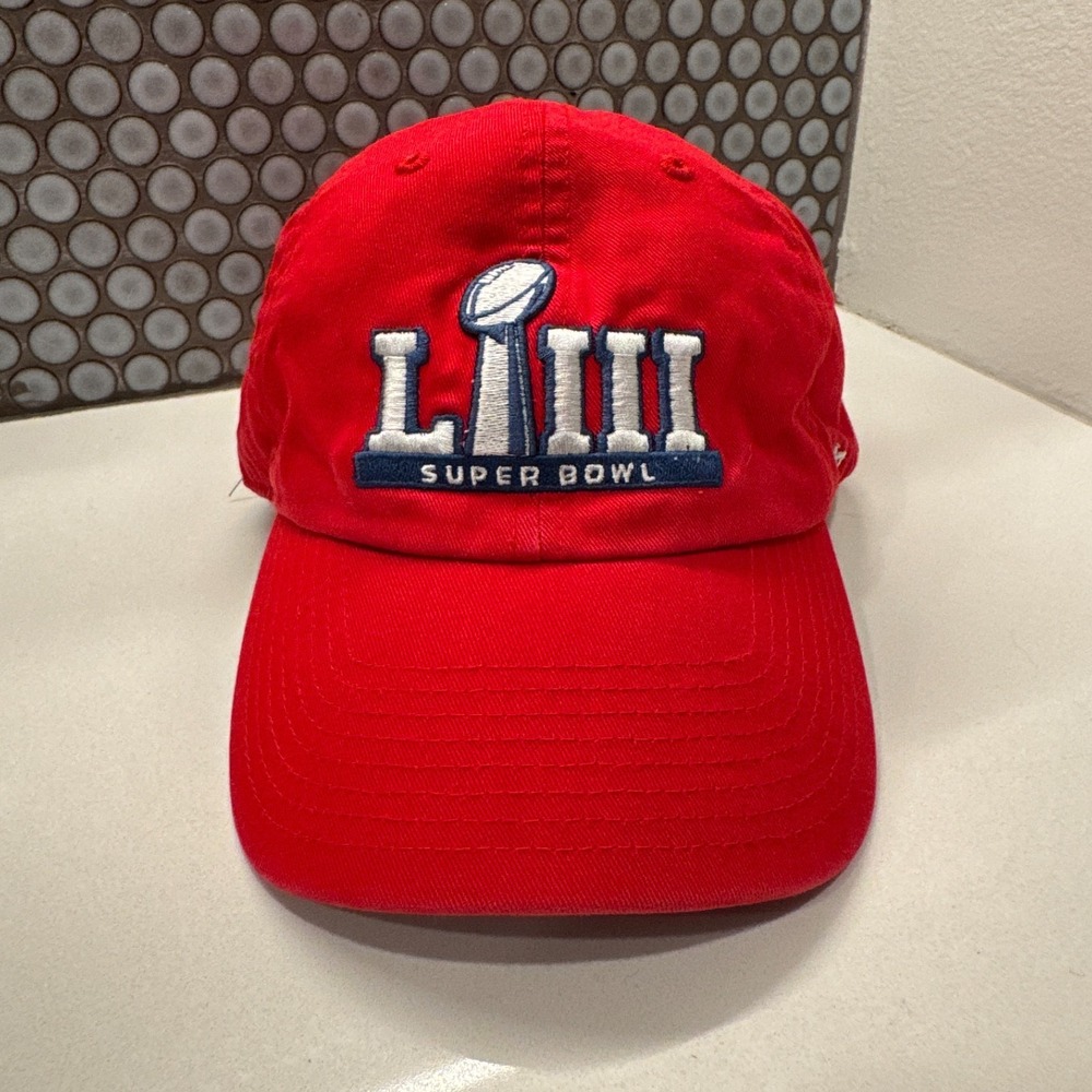 Super Bowl LIII Hat Cap '47 Brand Strap Back Red Adjustable NFL OSFA Logo NFL